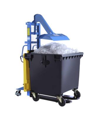 Müllpresse für 800 und 1100 l Müllbehälter, LiftPress LP1100 + Hochhubwagen SDJ1016