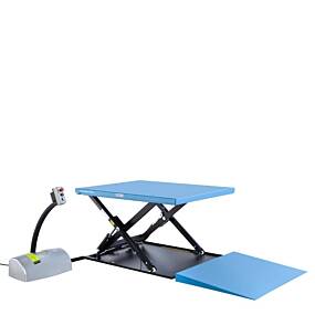 Flachform-Hubtisch HTF-G, Auffahrrampe, Hubhöhe: 850 mm, Tragfähigkeit: 1000 kg, Netzspannung: 380 V
